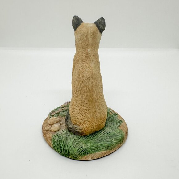SOLD Vtg 1985 Sandicast Siamese Cat Critter Charm Stone Earl Sherwan Flowers - Picture 5 of 7